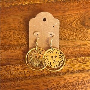 Golden Lion Earrings